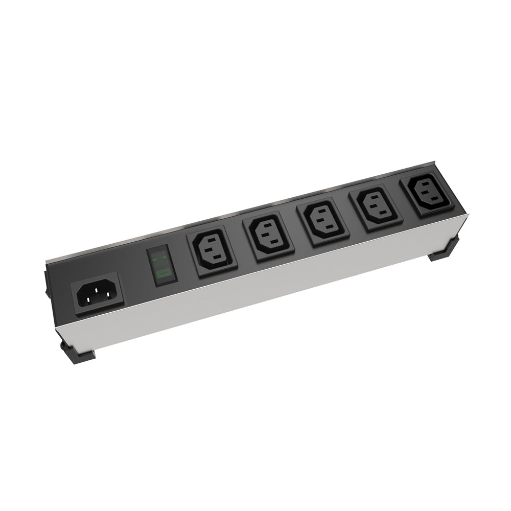 Hammond 6 Outlet Power Strip - C14 Input, C13 Receptacles - Aluminum - Black – Generic – Power Strips & Surge Protectors