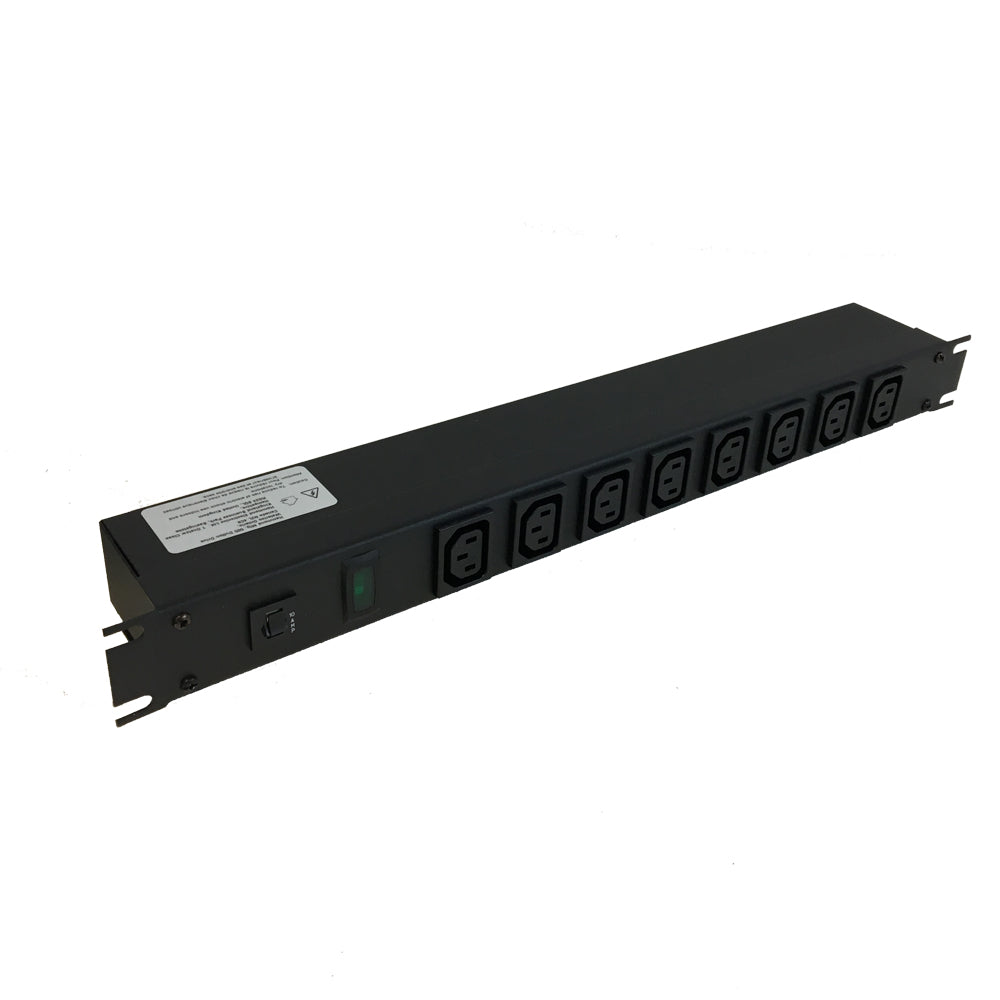 Hammond 19 Inch 8 Outlet Horizontal Rack Mount Power Strip - C14 Inlet, C13 Front Receptacles – Generic – Rack Mount Power Strips & Surge Protectors