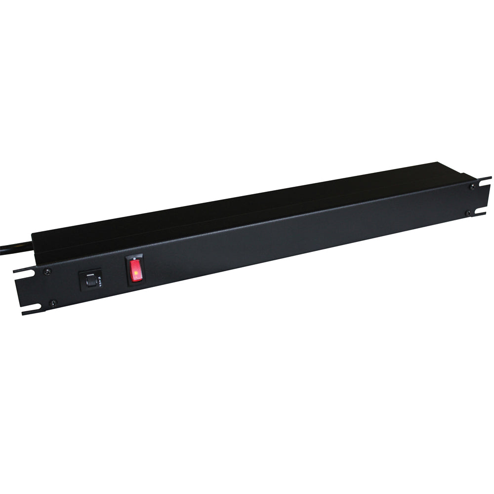 Hammond 19 Inch 8 Outlet Horizontal Rack Mount Power Strip - 6ft Cord, 5-15P Plug, 5-15R Rear Receptacles with On/Off Switch – Generic – Rack Mount Power Strips