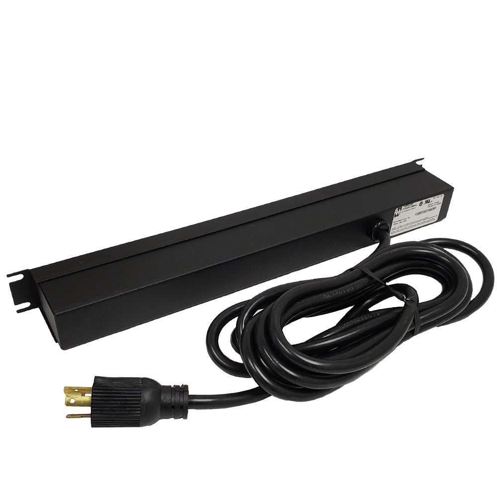 Hammond 19 inch 8 Outlet Horizontal Rack Mount Power Strip - 15ft Cord, L5-20P Plug, 5-20R Front Receptacles – Generic – Rack Mount Power Strips & Surge Protect