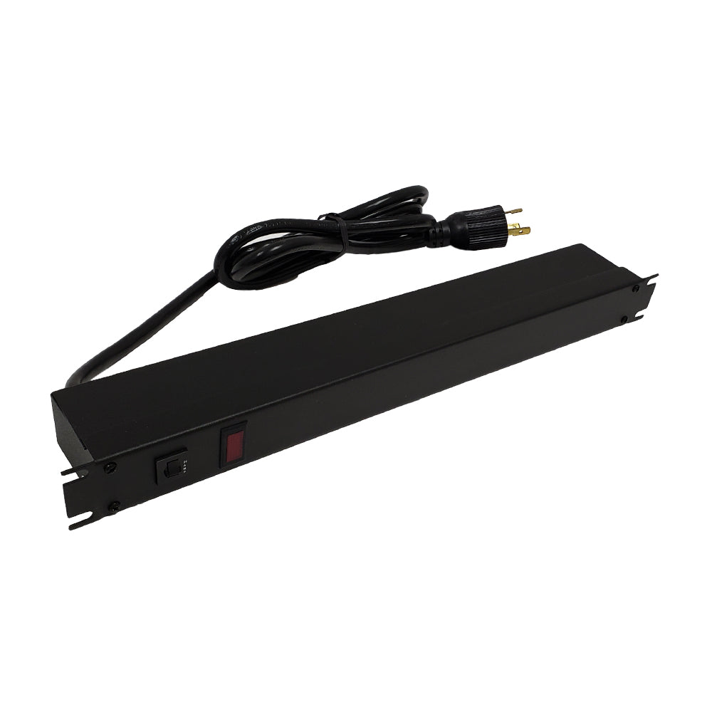 Hammond 19 inch 8 Outlet Horizontal Rack Mount Power Strip - 6ft Cord, L5-20P Plug, 5-20R Rear Receptacles – Generic – Rack Mount Power Strips & Surge Protector