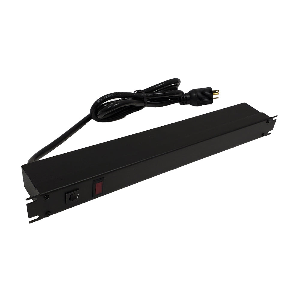 Hammond 19 inch 8 Outlet Horizontal Rack Mount Power Strip - 6ft Cord, 5-20P Plug, 5-20R Rear Receptacles – Generic – Rack Mount Power Strips & Surge Protectors