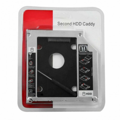 9.5mm SATA Optical Bay 2nd Hard Drive Caddy Adapter – Generic – HDD Accessory