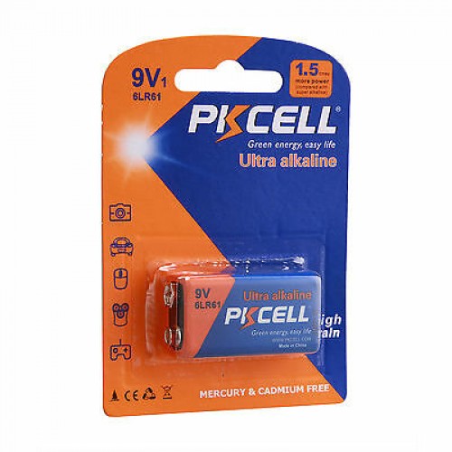PKCell 9V Alkaline battery (LR61) 1pc/pack – Accessories Battery