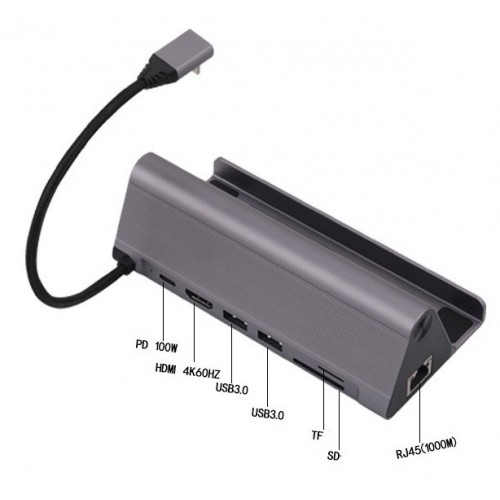(7in1) Type C 7 In 1 Hub With Card Reader, 4K HDMI, Type C, 2*USB and Gigabit Lan – Generic – USB 3.1 (Type C) Adapter (photo 2)