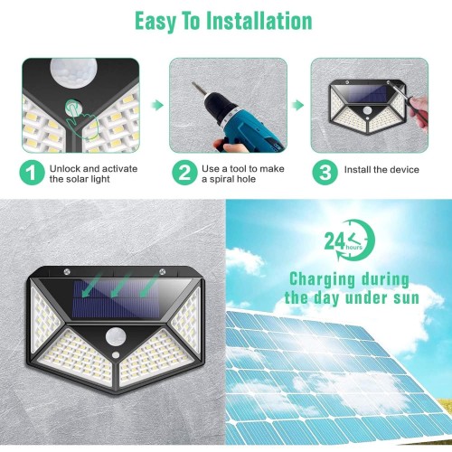 Solar LED Light (Model: 100SMD) – Generic (photo 2)