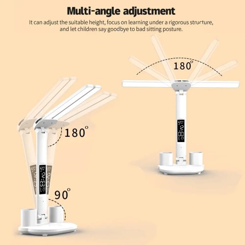 Double Head Temperature Time Display Desk Lamp Pen Holder (Model: 116) – Generic – LED (photo 3)