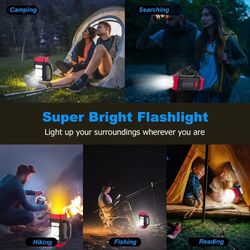 Portable Solar LED Flashlight With COB Work Light USB Rechargeable (Model: 1678) – Generic (photo 3)