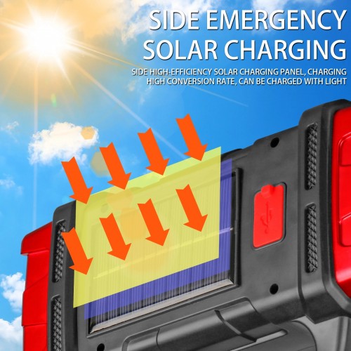 Portable Solar LED Flashlight With COB Work Light USB Rechargeable (Model: 1678) – Generic (photo 4)