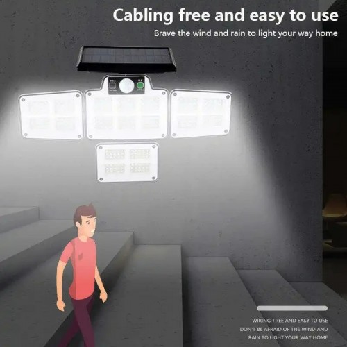 Solar 228 LED Light PIR Motion Sensor Multiple Head With Remote (Model: 1788) – Generic (photo 4)