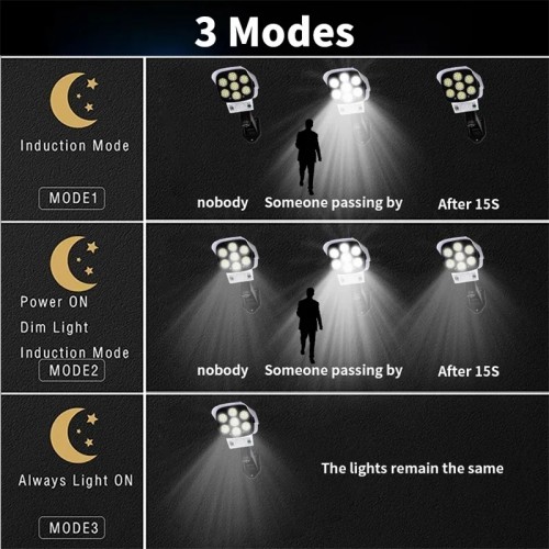 Solar LED Lamp Human Body Induction Motion Sensor With Remote (Model: 217) – Generic (photo 4)