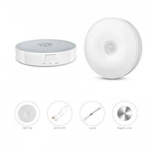 Motion Sensor 8 LEDs Smart Touch Night Light (USB Rechargeable) – Generic (photo 3)