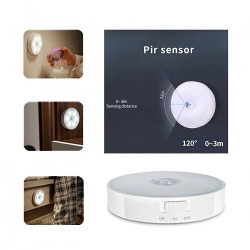 Motion Sensor 8 LEDs Smart Touch Night Light (USB Rechargeable) – Generic (photo 4)