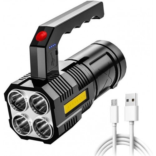 Quad-Core LED Rechargeable Flashlight 15W (Model: A56) – Generic