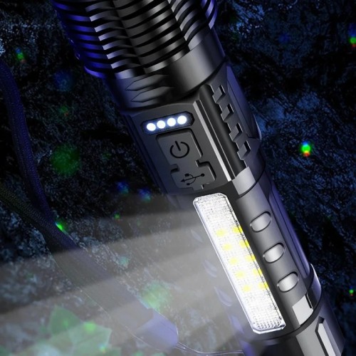 White Laser Flashlight TypeC Fast Charging COB Dual Light 300M (Model: A76) – Generic – LED (photo 3)