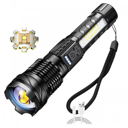 White Laser Flashlight TypeC Fast Charging COB Dual Light 300M (Model: A76) – Generic – LED