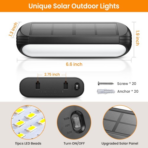 Solar LED Light (Model: RGB201) – Generic (photo 2)