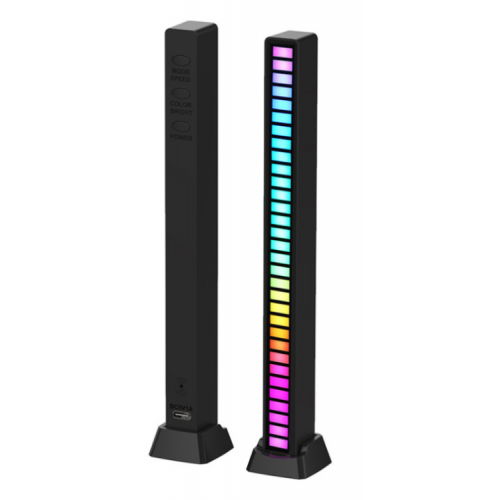 RGB Sound Control Pickup Rhythm Light, 32 Bit Music Level Indicator With Battery – Generic – Accessories Miscellaneous