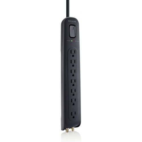 Belkin 7-Outlet Power Strip Surge Protector with 4-Foot Cord,  BV107030-04-BLK – Accessories Power