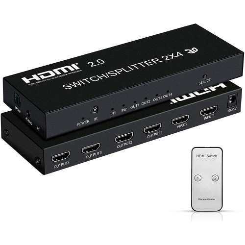 (4K) HDMI 2 in 4 out Switch/Splitter matrix, 4K*2K – Generic
