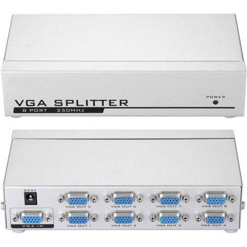 8 Port VGA Splitter with Power – Generic