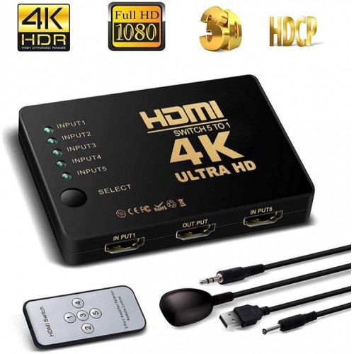 HDMI Switch 501 (5 in 1 out) 4K*2K – Generic – Accessories Switches