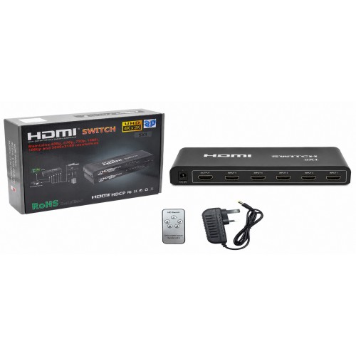 HDMI 4K X 2K Switch 501 (5 in 1 out) With Power Adapter – Generic – Accessories Switches