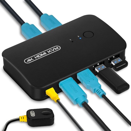 2 Port HDMI 4K*2K KVM Switch with Cables – Generic – Accessories Switches