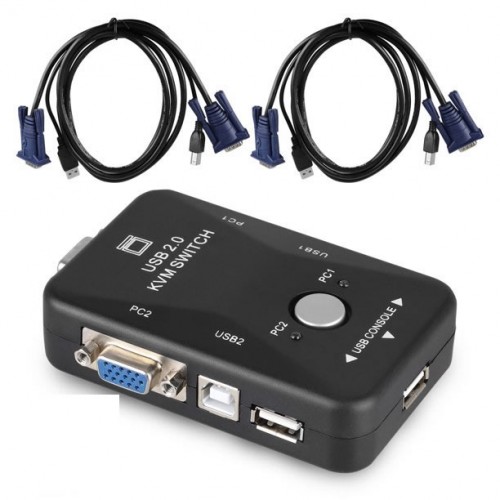 Manual 2 Port USB KVM Switch with cables – Generic – Accessories Switches