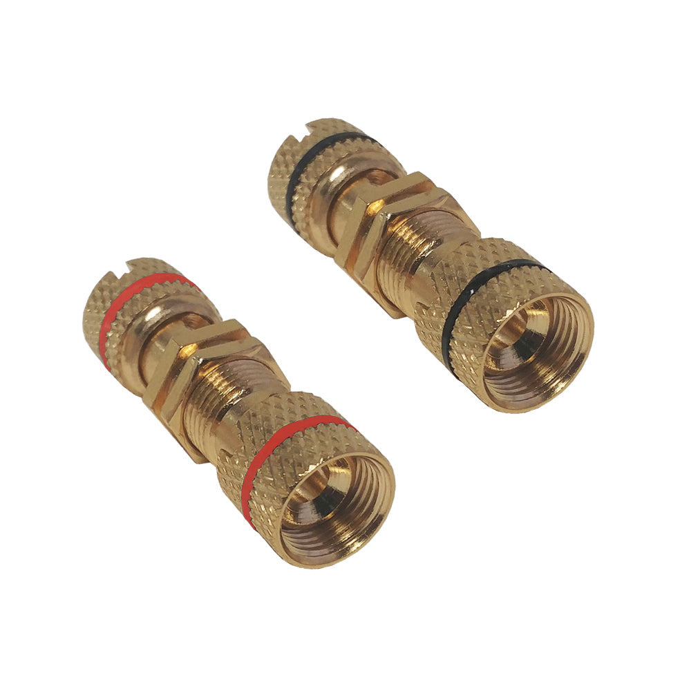 Banana Clip Female to Female Bulkhead (Pair, Black/Red), Gold Plated – Generic