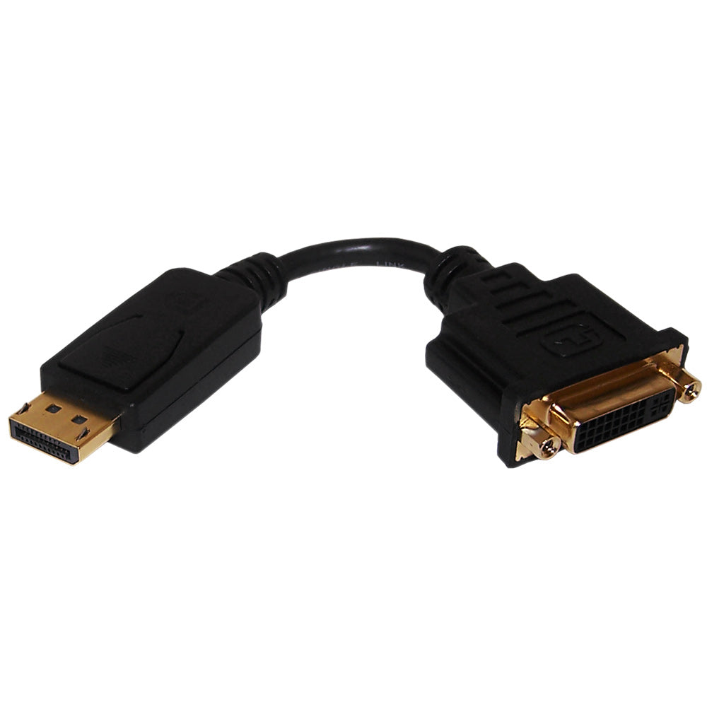 6 inch DisplayPort 1.1 Male to DVI Female Adapter - Black – Generic