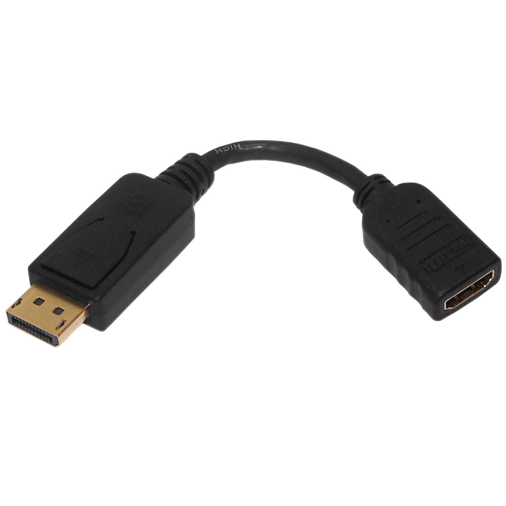 6 inch DisplayPort Male to HDMI Female Adapter - Black – Generic