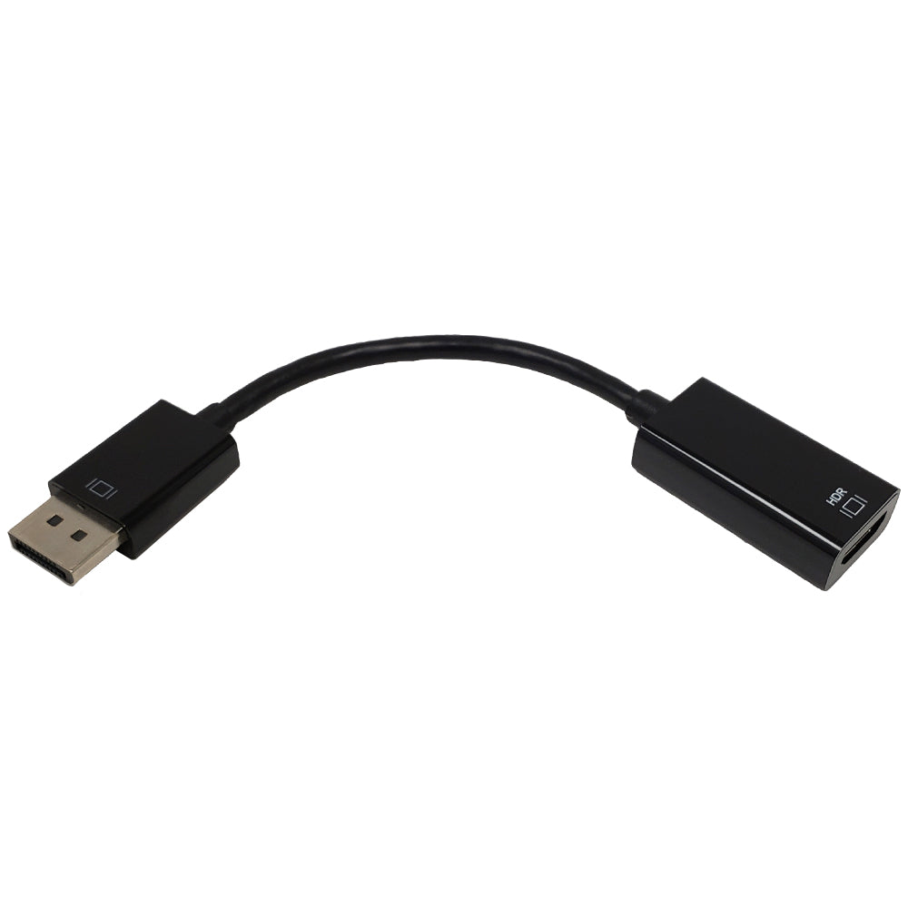 6 inch DisplayPort 1.2 Male to HDMI Female 4K@60Hz Adapter, Active - Black – Generic