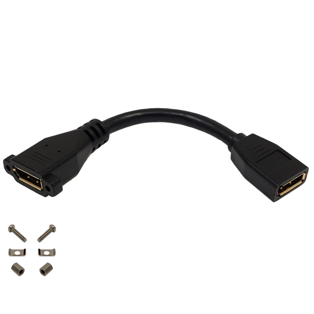 6 inch DisplayPort Female to Female Adapter with Screw Holes – Generic – Wall Plate Inserts & Jacks