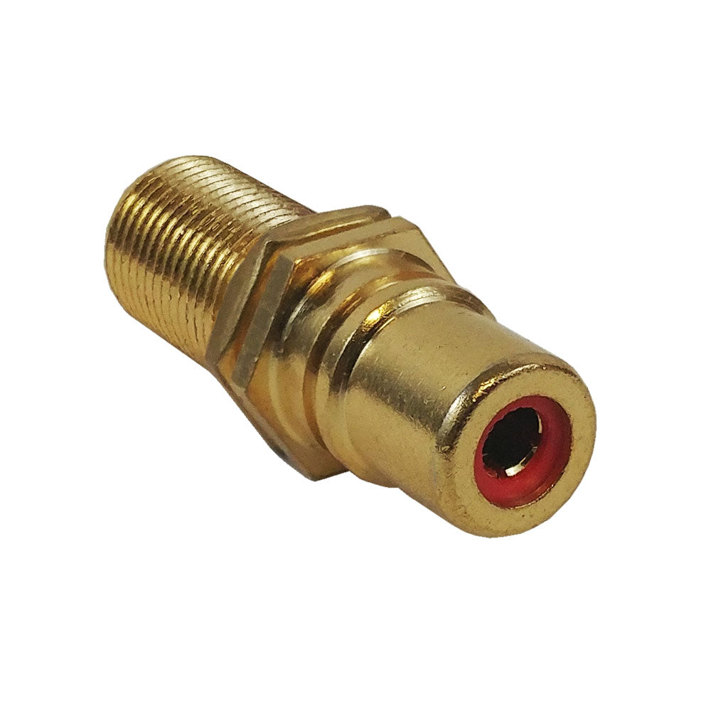 RCA Female to F-Type Female Bulkhead - Red – Generic
