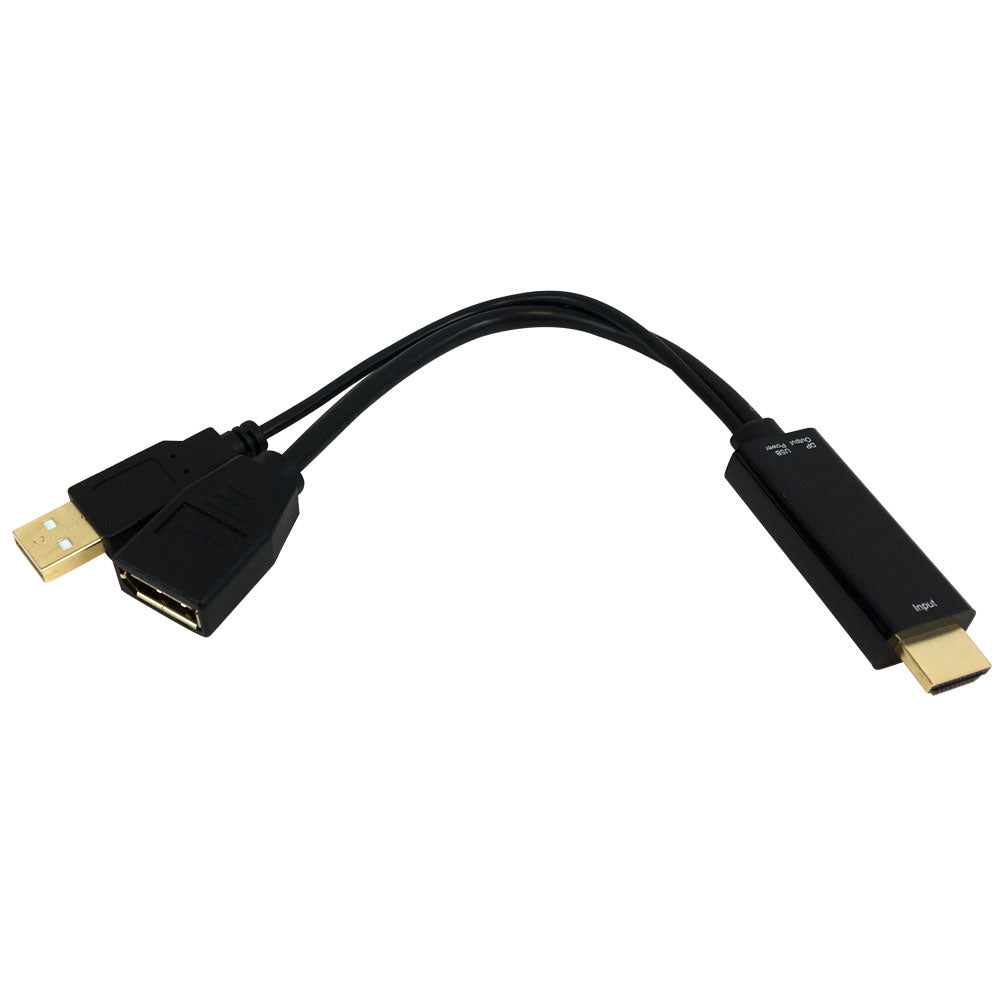 6 inch HDMI Male to DisplayPort Female 4K Adapter, Active - Black – Generic