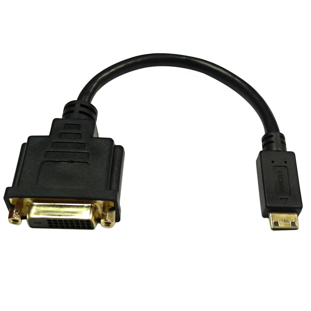 6 inch Mini-HDMI Male to DVI Female - Black – Generic