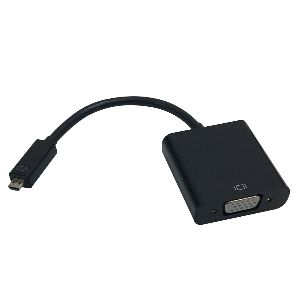 6 inch Micro-HDMI Male to VGA Female + 3.5mm Female Adapter - Black - Smartphone/Tablet to VGA Display – Generic