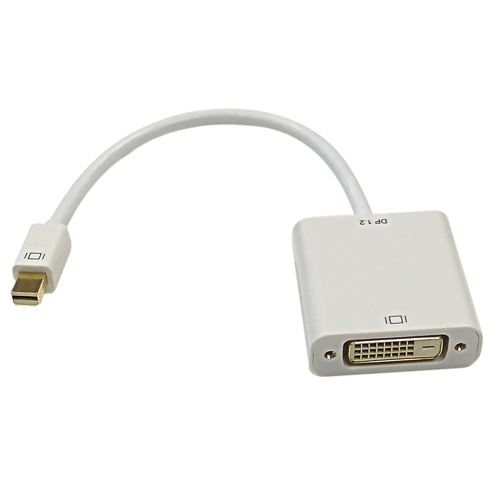 6 inch Mini-DisplayPort/Thunderbolt v1.2 Male to DVI Female Adapter, Active - White – Generic