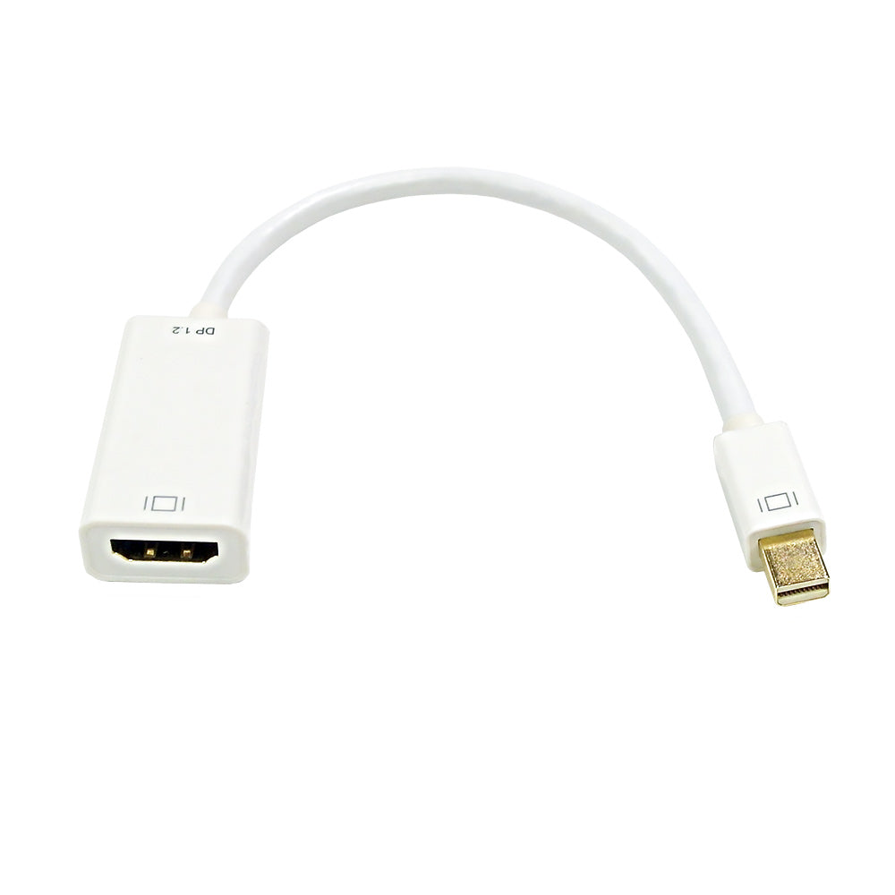 6 inch Mini DisplayPort v1.2 Male to HDMI Female with Audio Adapter, Active 4K x 2K - White – Generic