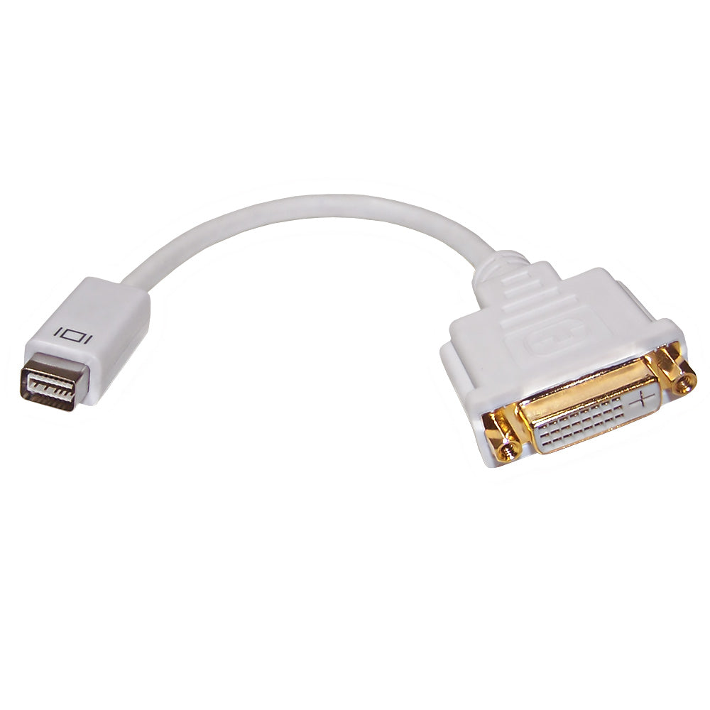 6 inch Mini DVI Male to DVI Female Adapter - White – Generic – Video Adapters & Couplers