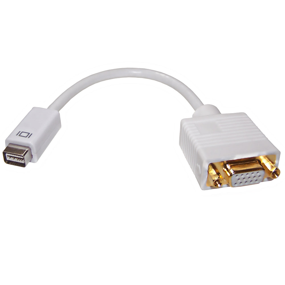 6 inch Mini DVI Male to VGA Female Adapter - White – Generic