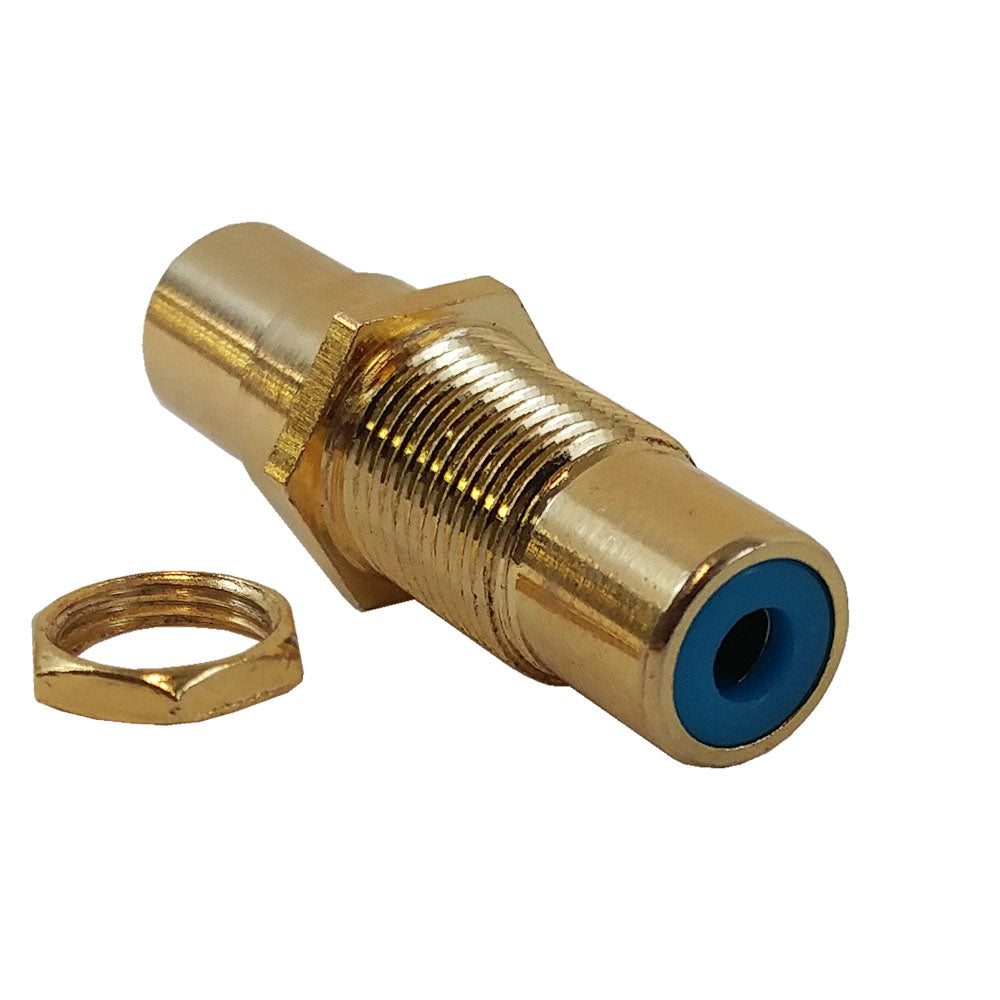 RCA Female to Female Bulkhead, Gold Plated - Blue – Generic – Wall Plate Inserts & Jacks (photo 2)