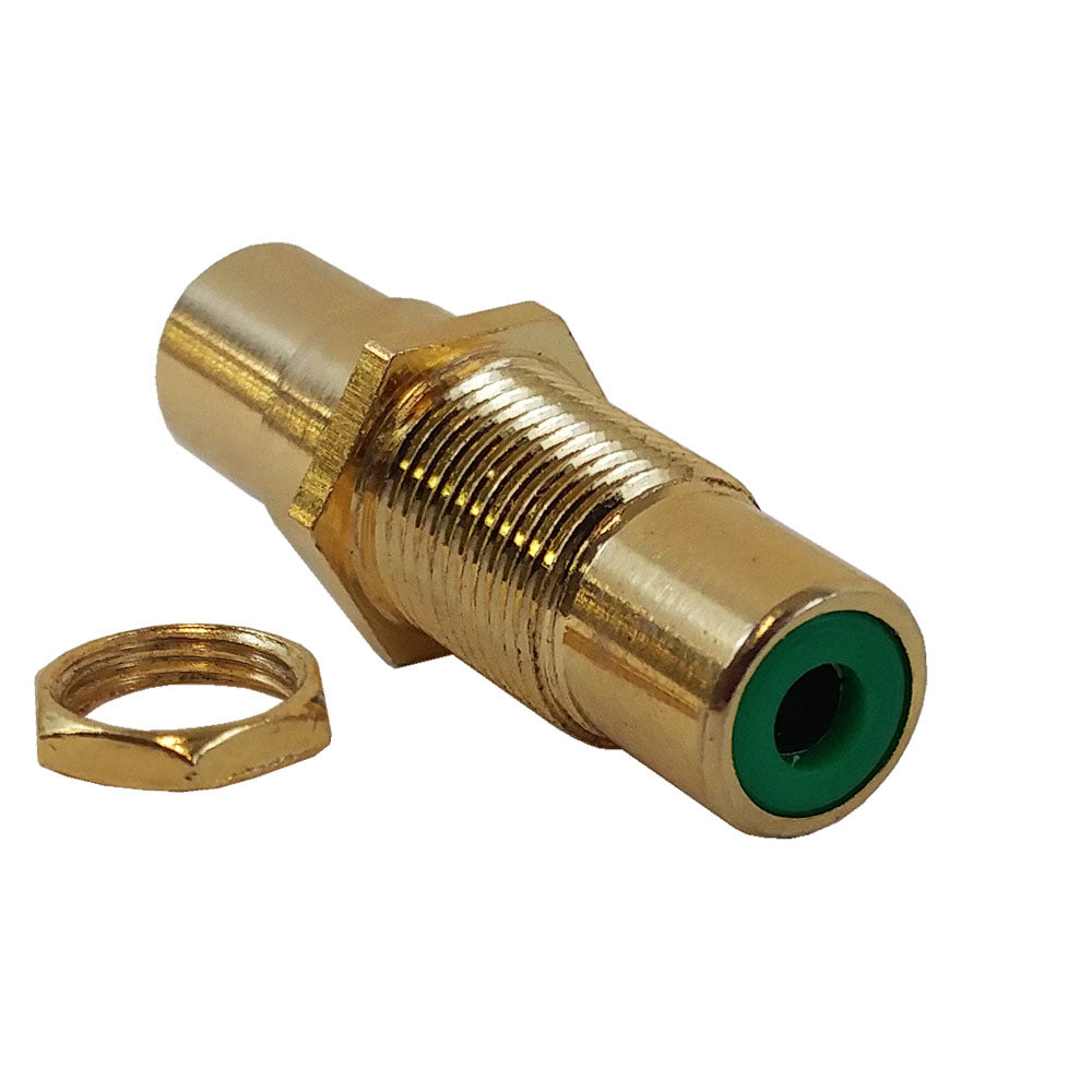 RCA Female to Female Bulkhead, Gold Plated - Green – Generic – Wall Plate Inserts & Jacks (photo 2)