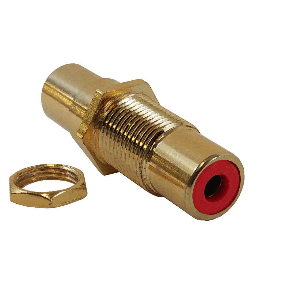 RCA Female to Female Bulkhead, Gold Plated - Red – Generic – Wall Plate Inserts & Jacks (photo 2)