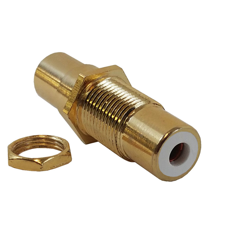 RCA Female to Female Bulkhead, Gold Plated - White – Generic – Wall Plate Inserts & Jacks (photo 2)