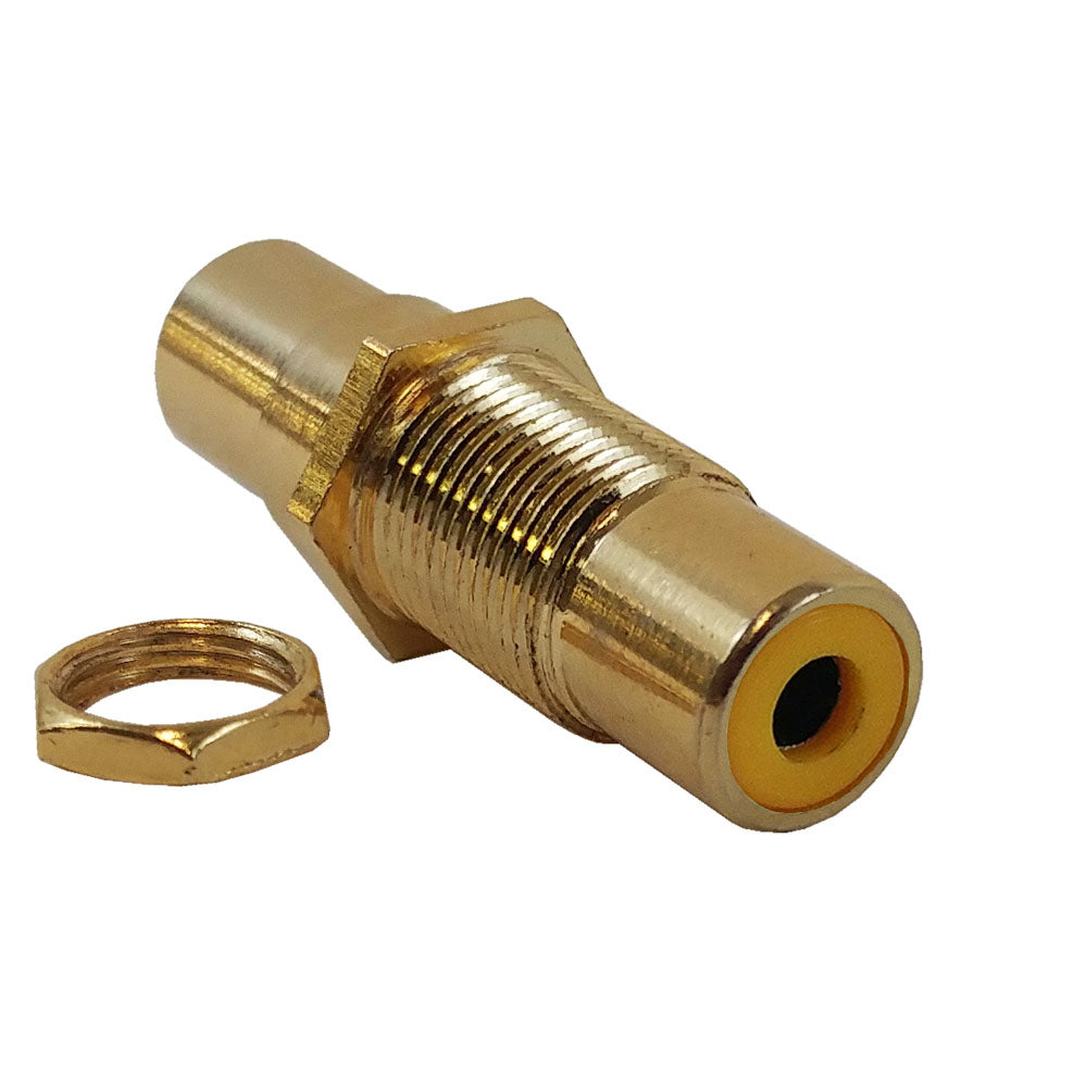 RCA Female to Female Bulkhead, Gold Plated - Yellow – Generic – Wall Plate Inserts & Jacks (photo 2)