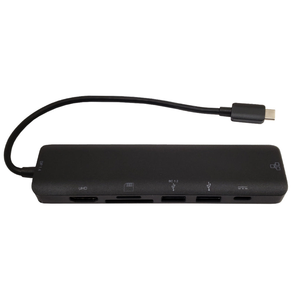 USB 3.1 Type-C to HDMI, 2x USB-A 3.0, USB Type-C, RJ45, SD/Micro SD - DP 1.4 Alt Mode - Black – Generic