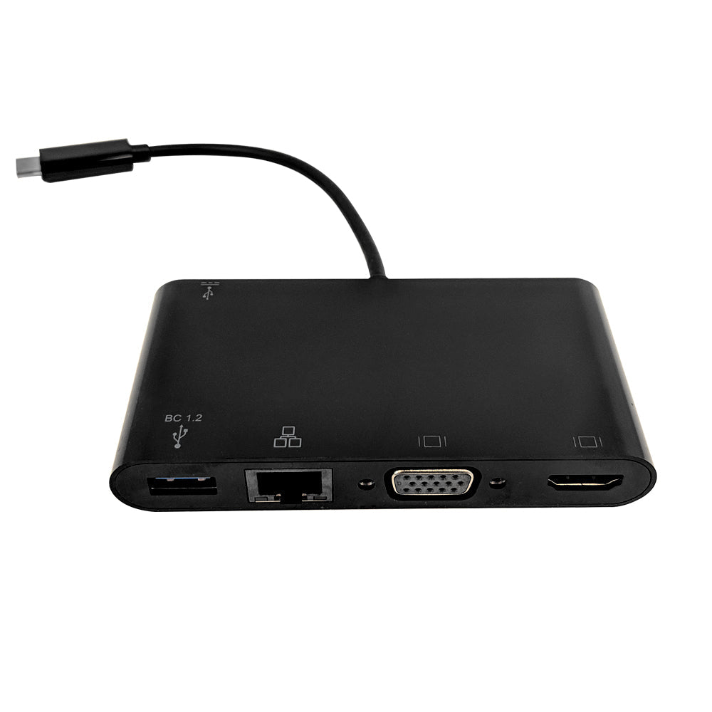 USB 3.1 Type-C to HDMI, VGA, Ethernet, USB 3.0, USB Type-C - Black – Generic – USB Adapters & Couplers (photo 2)