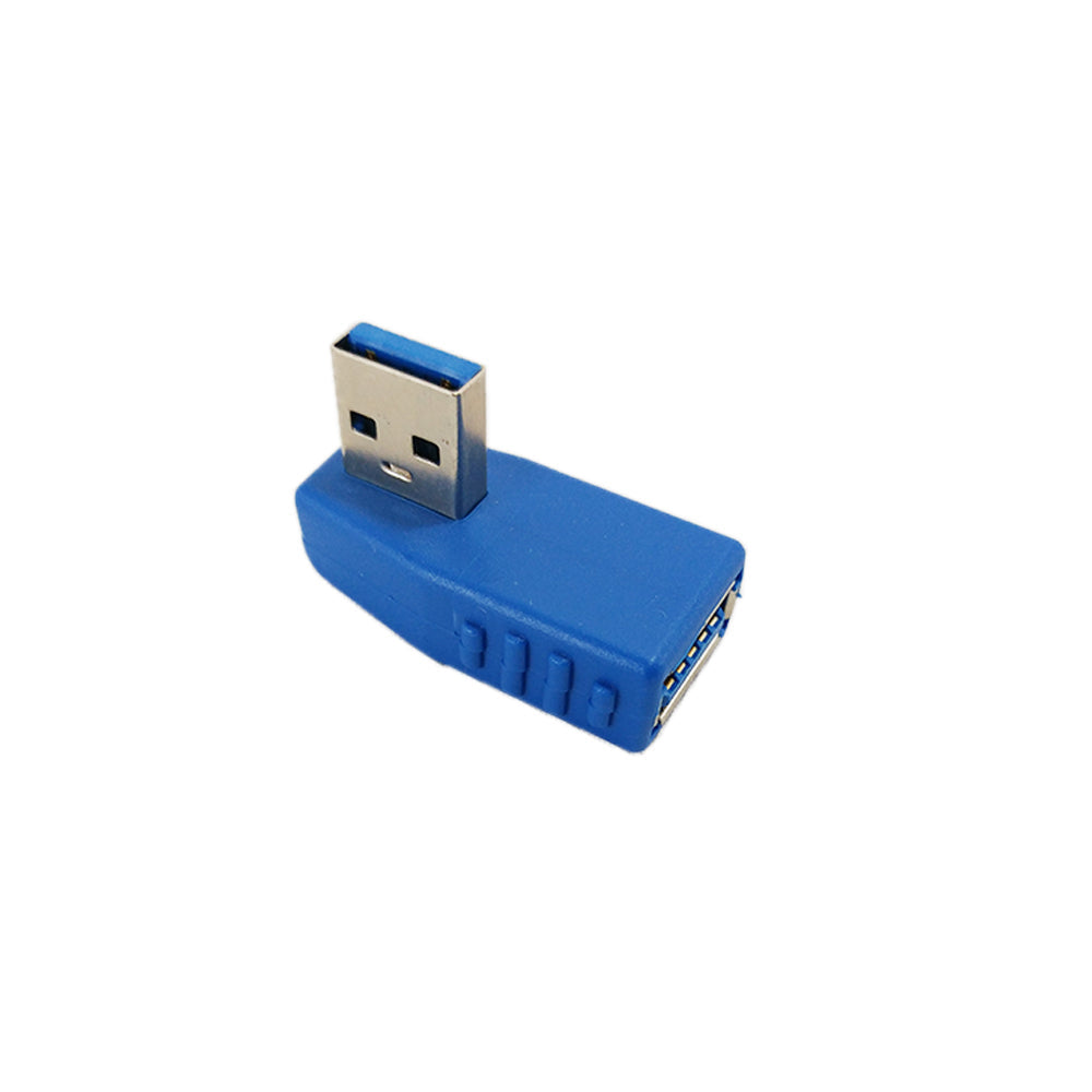USB 3.0 Right Angle A Male to A Female Adapter - Blue – Generic